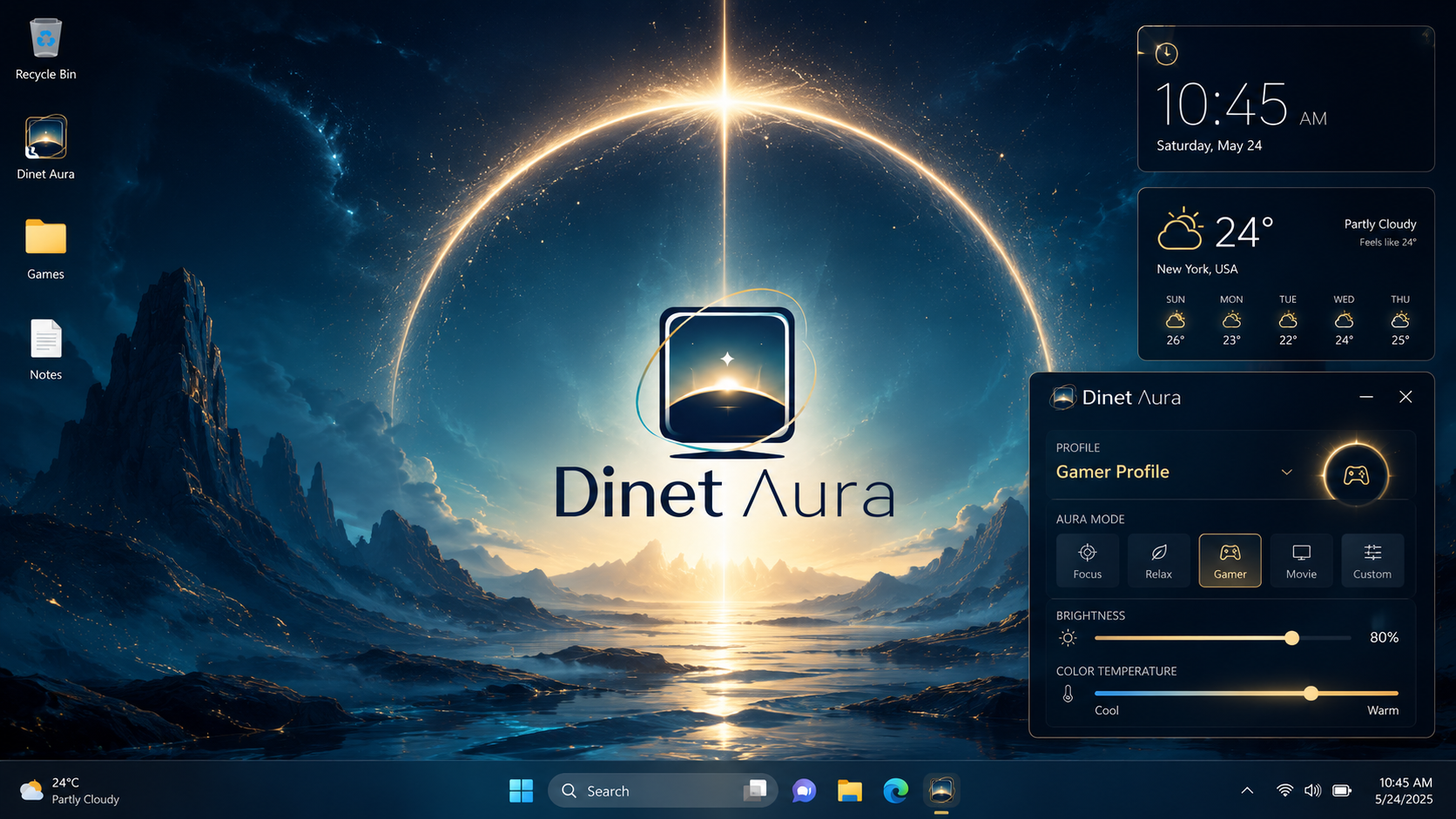 Gamer Profile Dinet Aura desktop preview