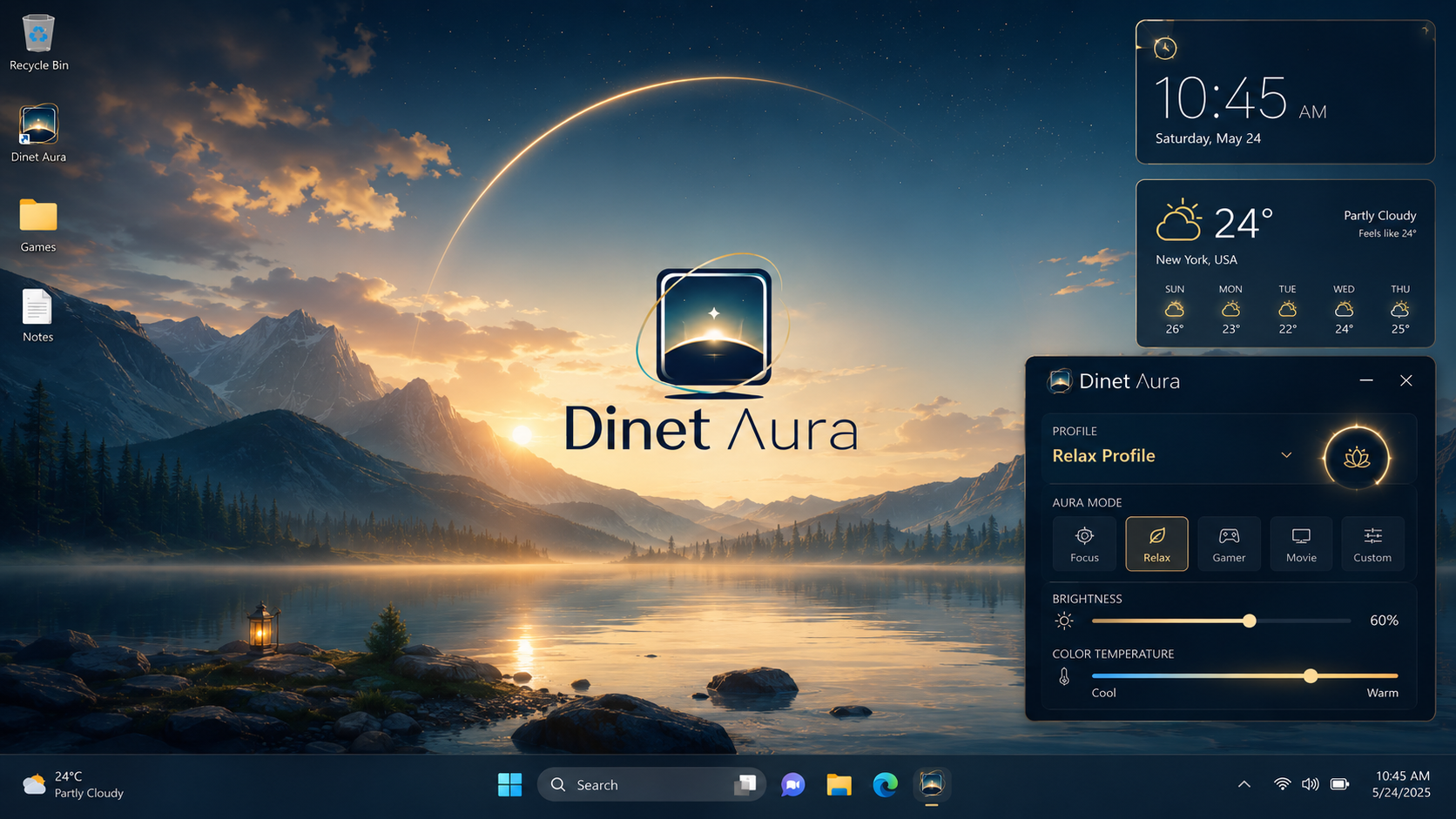 Relax Profile Dinet Aura desktop preview